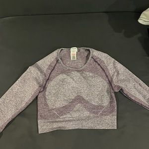 GYMSHARK purple exercise long sleeve top